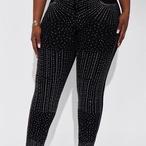 Fashion Nova Black High Rise Jeans with Silver Accents